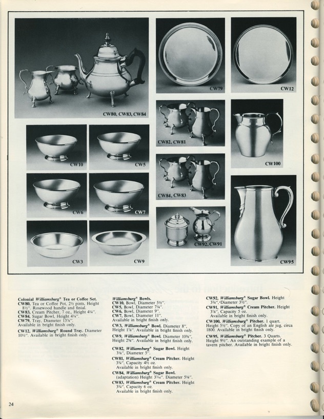 1975 Stieff Pewter Catalog Pages 1126